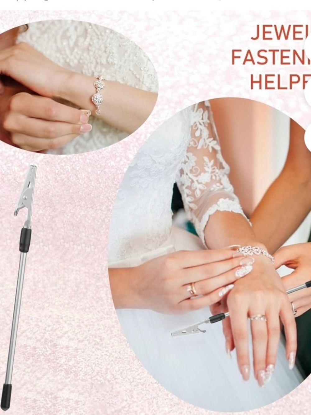 Amazon Silver Jewelry Fastening Helper with Black Grip